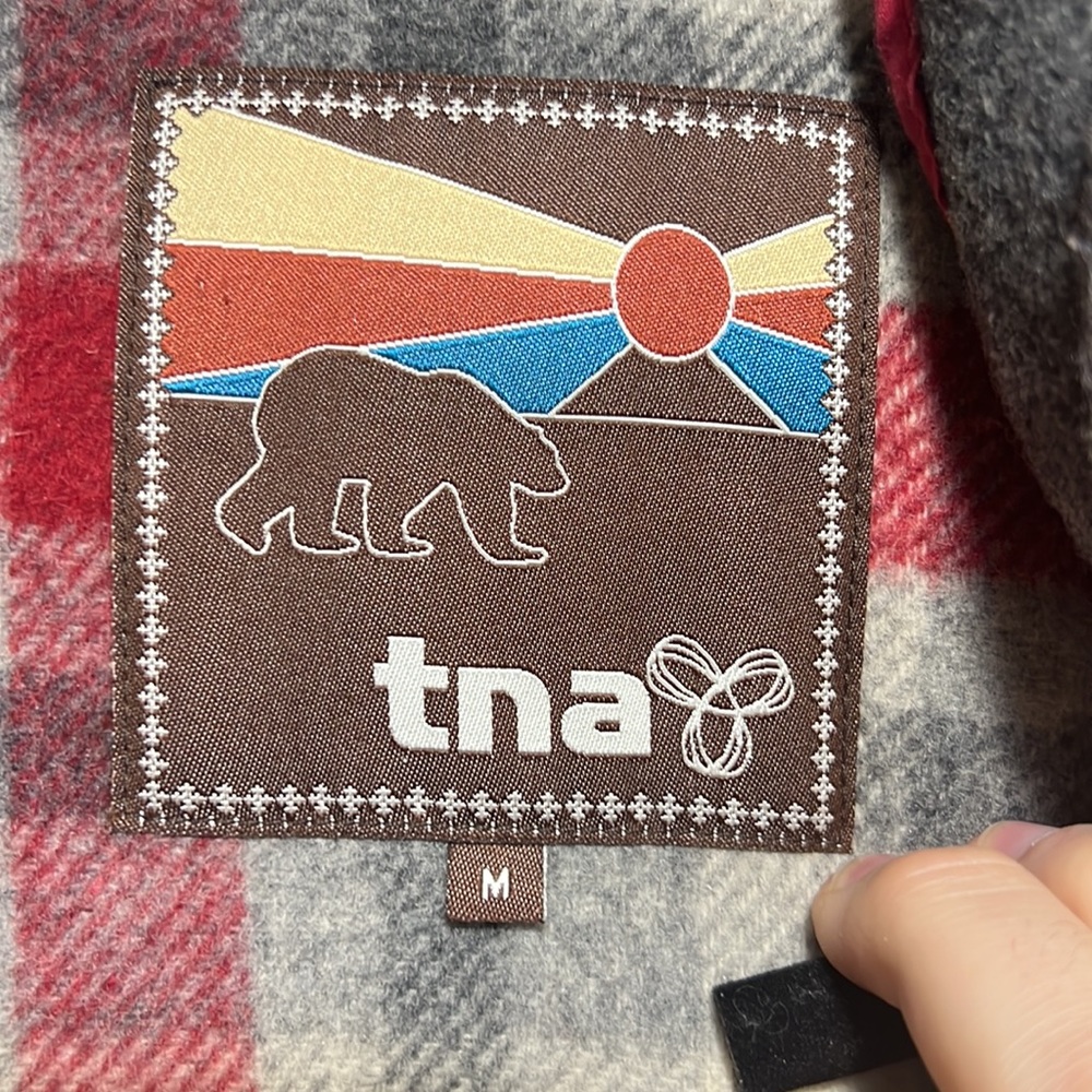 TNA Women’s Wool Coat with Checkered Interior - Picture 2 of 4